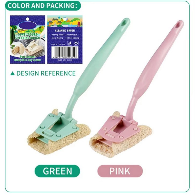 Loofah szczotka z długą rączką do czyszczenia kuchni
